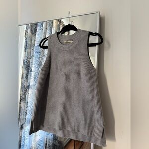 J Brand Gray Wool and Angora Ribbed Knit Tank Size M